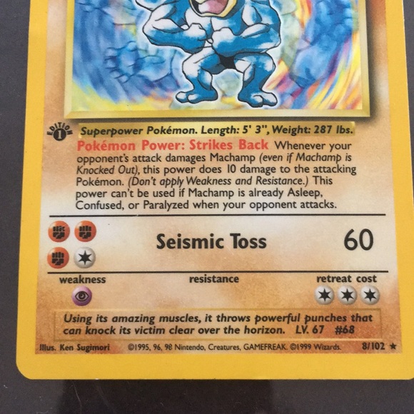 Rare Collectible: Wizards of the Coast Machamp 1st Edition Holofoil Card_ - Picture 3 of 5